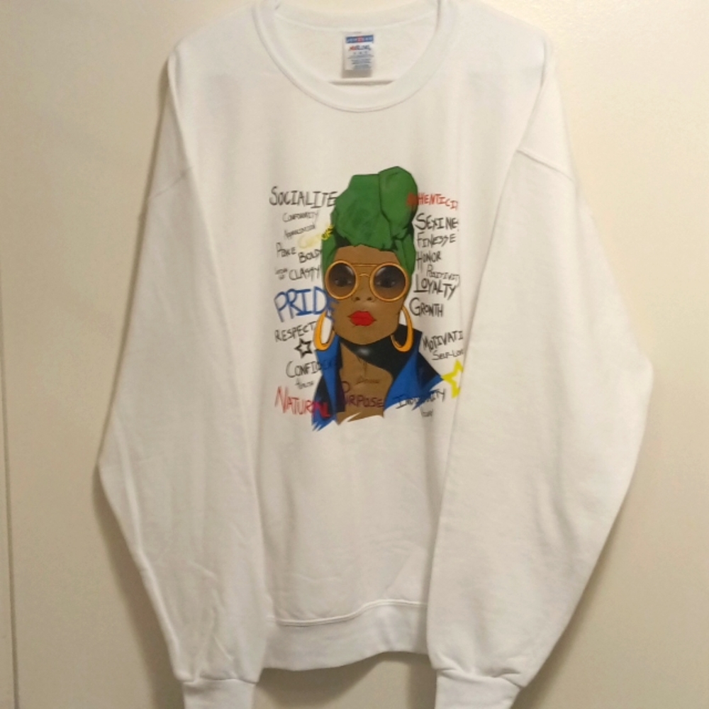 Jerzees XL white graphic sweatshirt